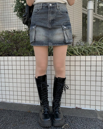 Beta Cargo Washing Mini Skirt